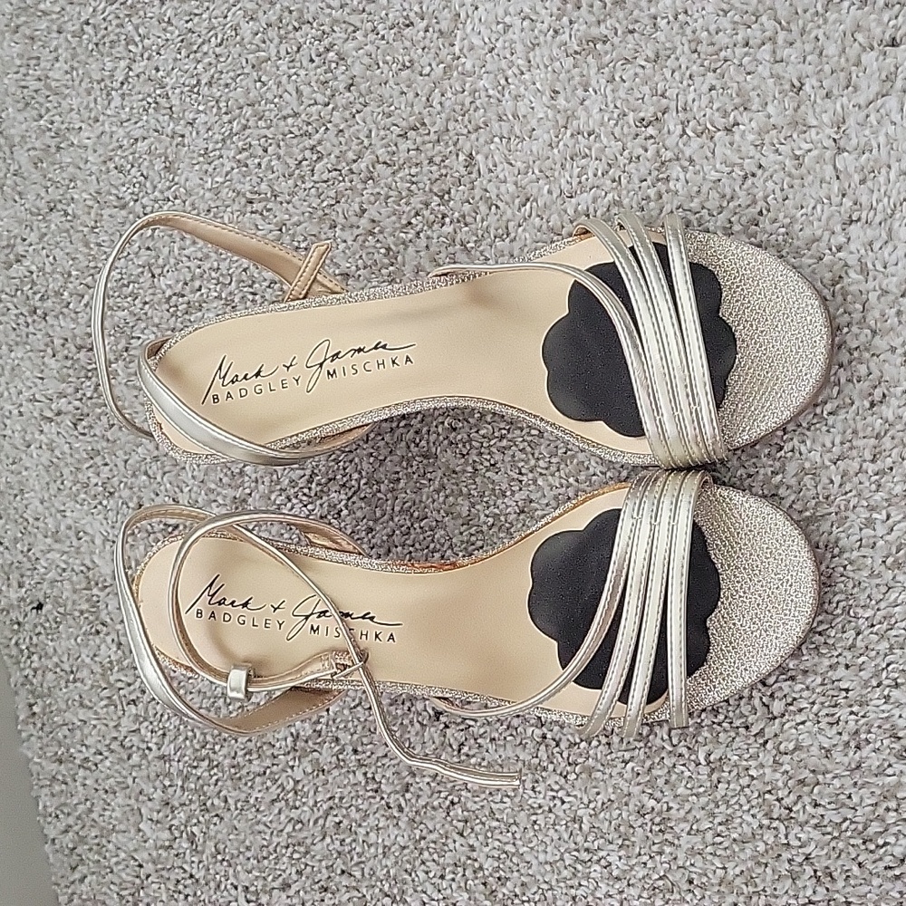 Gold wedge heels